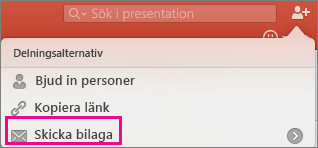 Skicka bifogad fil i PPT för Mac