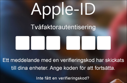 Ange din kod för tvåfaktorautentisering