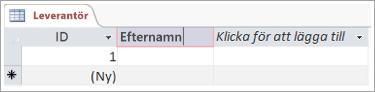 Skärmkodavsnitt av fält för att lägga till ett beskrivande namn för en kolumn