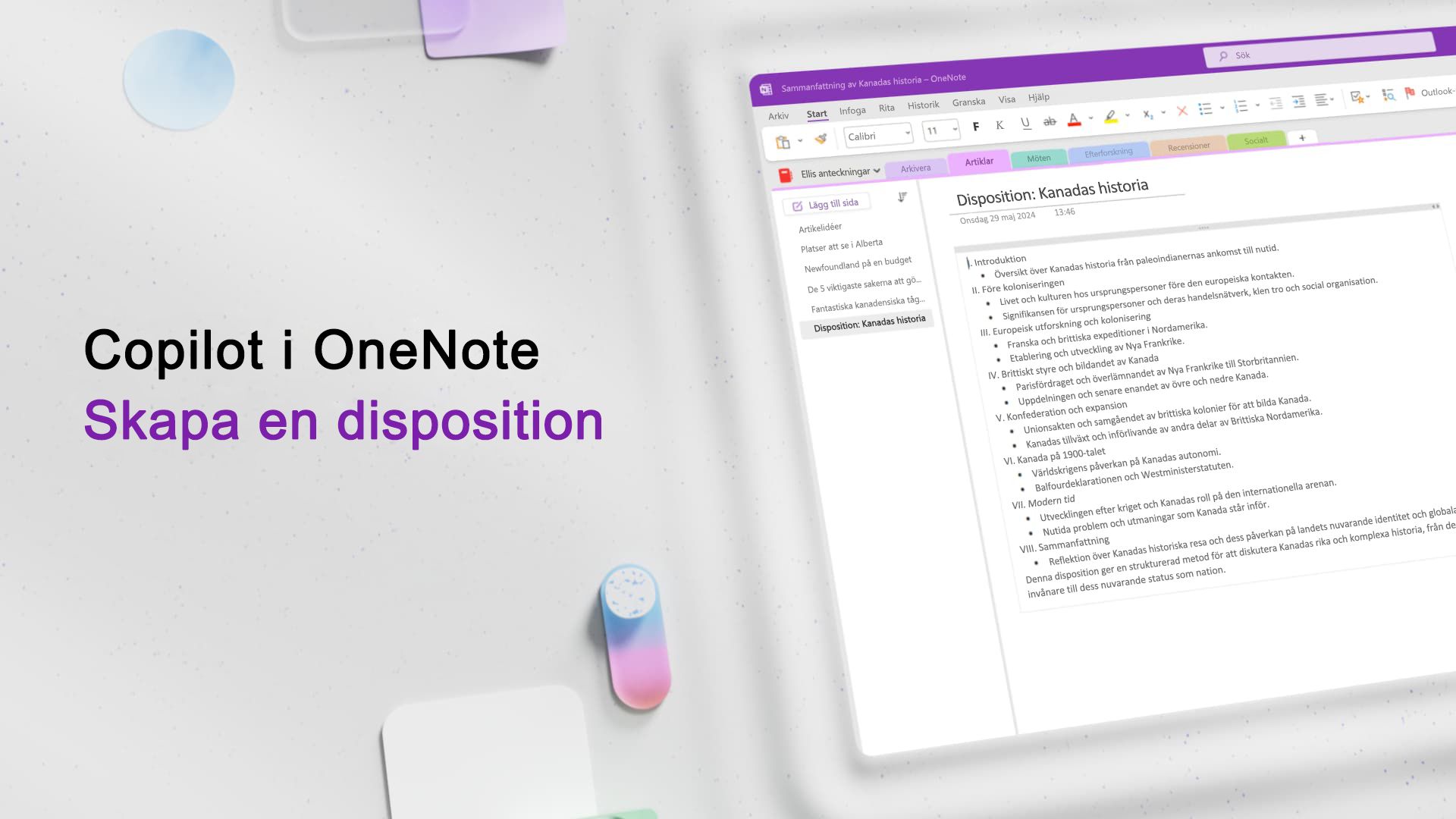 Video: Skapa en disposition med Copilot i OneNote