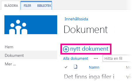 Klicka på Lägg till för att dra filer till ett bibliotek