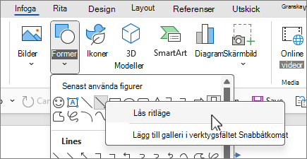 Skärmen Lås ritläge