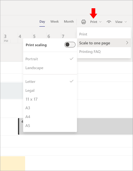 Skriva ut ett schema i Microsoft Teams-arbetspass