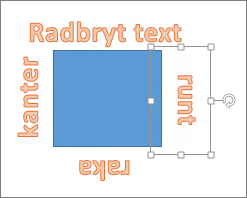 Lägga till WordArt runt en figur med raka kanter