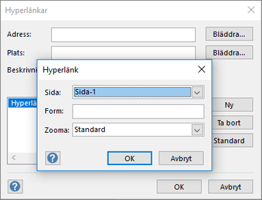Dialogruta om hyperlänk
