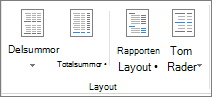 Gruppen Layout i menyfliksområdet