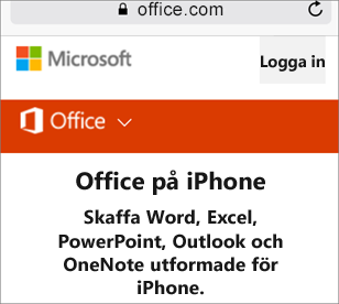 Gå till office.com