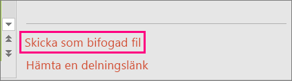 Knappen Bifoga en kopia i stället i dialogrutan Dela