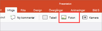 Infoga bild från enhetsfoton