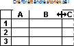 Kolumngräns som dras