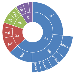 Bild av ett solstrålediagram i Office 2016 för Windows