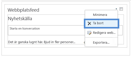 Ta bort webbdel