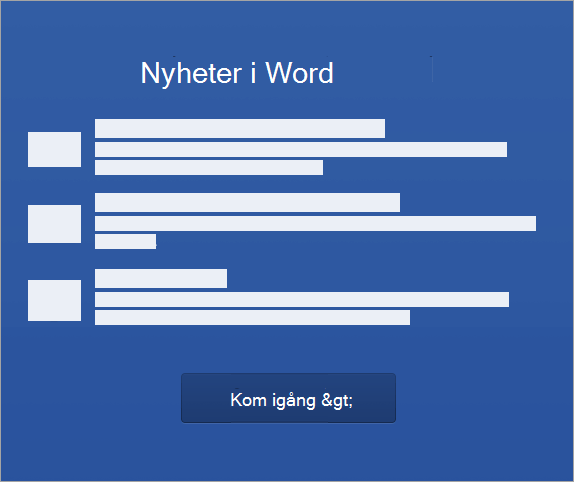 Starta aktiveringen av Word 2016 för Mac