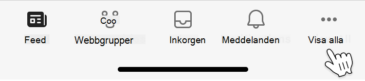 Bild av knappen Visa alla i Viva Engage-mobilappen