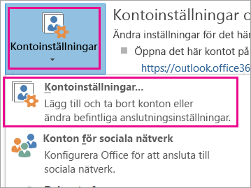 Om du vill ta bort ditt Gmail-konto väljer du Arkiv, Kontoinställningar, Kontoinställningar.