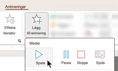 Du kan börja spela upp ljud efter en fördröjning med hjälp av animeringsalternativ.