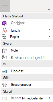 Det går att öppna spill menyn i menyfliksområdet.