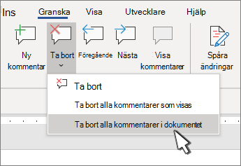 Ta bort alla kommentarer
