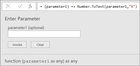 Invoking the MyHex custom function