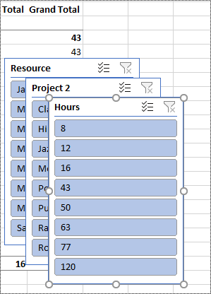 ตัวกรองตัวแบ่งส่วนข้อมูลบนเวิร์กชีตใน Excel