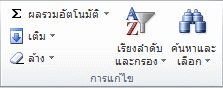 รูป Ribbon ของ Excel