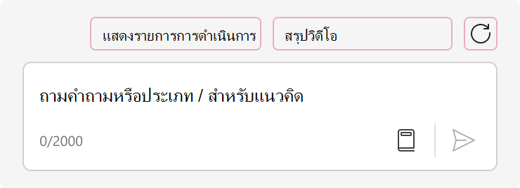 สกรีนช็อตแสดงกล่องพร้อมท์สําหรับ Copilot ใน Stream