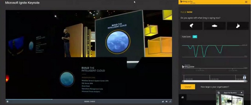 การประชุมออกอากาศของ Skype กับการรวม Bing Pulse