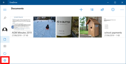 UI ของแอปใน OneDrive Store