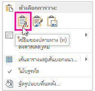 Paste Options: ใช้ธีมของปลายทาง