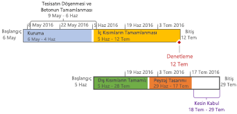 Project’te biçimlendirilmiş zaman çizelgesi