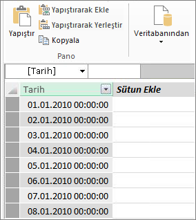 Power Pivot’ta tarih tablosu