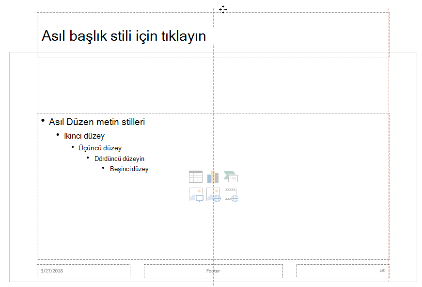 Başlık yer tutucusunu yukarı doğru sürükleyin ve görünür slaydın sınırının dışına bırakın