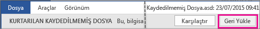 Office 2016 Belgeleri Geri Yükleme