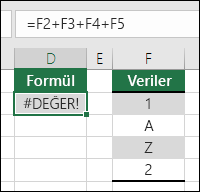 #DEĞER! hatası