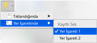 Bir yer işaretinde oynatılması için animasyon tetikle