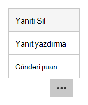 Microsoft Forms'da puanları silme, yazdırma ve postala seçenekleri