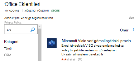 Excel'de Veri Görselleştiricisi eklentisini gösterir