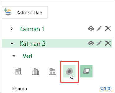 Katman Bölmesi’ndeki Isı Haritası simgesi