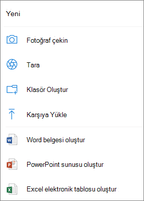 OneDrive’a yükleme