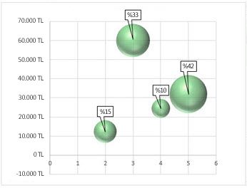 Veri etiketleriyle kabarcık grafik