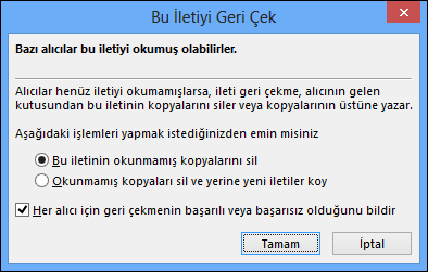 Bu iletiyi geri çağır kutusu