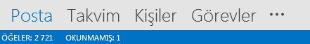 Kişiler sekmesi, Outlook ekranınızın alt kısmındadır.