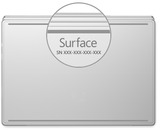 Surface Book'ta seri numarası konumu