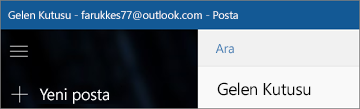 Windows 10 Posta uygulamanız olduğunda, şeridin görünüşü.