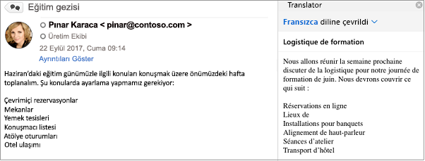 Bu ileti Outlook Translator Eklentisi kullanılarak İngilizceden Fransızcaya çevrilmiştir