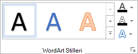 WordArt Stilleri grubu