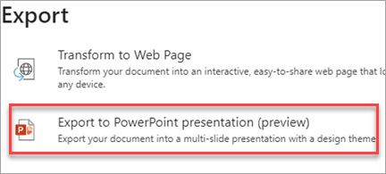 PowerPoint sunusunun dışarı aktarma