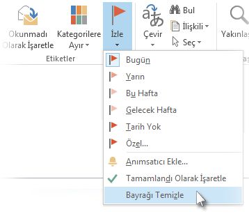 Şeritte Bayrağı Temizle komutu