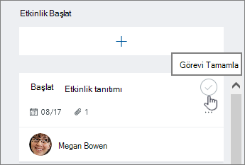 Görevi tamamlamak için onay işaretine tıklayın