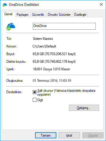 OneDrive özellikleri